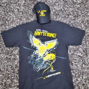 XL Army Strong T-Shirt and U.S. Army Veteran  Hat